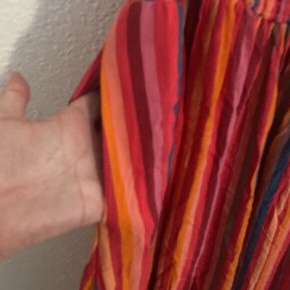 Torrid- Midi Pink multicolored Striped Sun Dress- Size M 8-10 - Picture 6 of 11